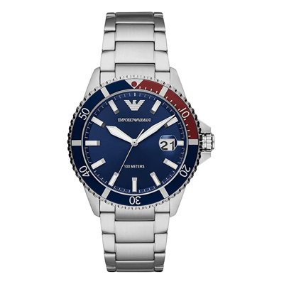 Afbeelding van Armani AR11339 Diver horloge Quartz horloges Hoge Marge Zilverkleur