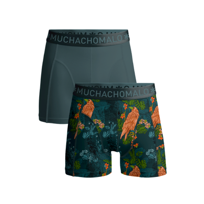 Afbeelding van Boxershort Muchachomalo Men Shorts Crowsketch Print/Green (2 Pack) XXL