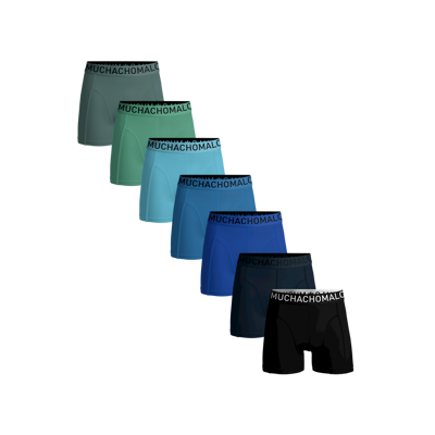 Afbeelding van Boxershort Muchachomalo Men Light Cotton Solid Black Blue Green (7 Pack) S