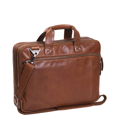 Afbeelding van The Chesterfield Brand Manuel Laptop Bag cognac Laptoptas