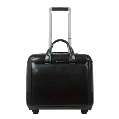 Afbeelding van Piquadro black Square Briefcase with wheels 2 compartments Trolley