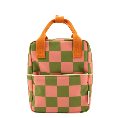 Afbeelding van Sticky Lemon Farmhouse Backpack Small Checkerboard sprout green flower pink Kindertas