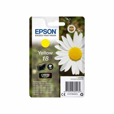 Billede af Epson 18 gul blækpatron 3,3ml C13T18044010 original