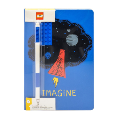 Abbildung von LEGO Imagine Notizbuch mit Gelstift