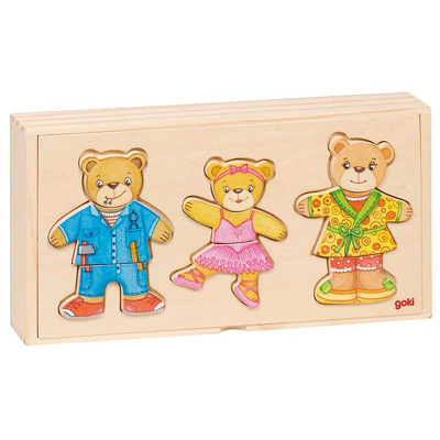 Abbildung von Anziehpuppenpuzzle Bärenfamilie, goki basic.