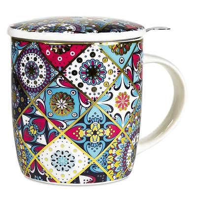 Abbildung von Teetasse mit Sieb und Deckel orientalisch ±400 ml