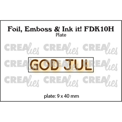 Abbildung von Crealies Foil, Emboss &amp; Ink It! Dk: God Jul (Horizontal)