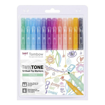 Abbildung von Tombow Twintone dual tip markers Pastel colours 12pcs