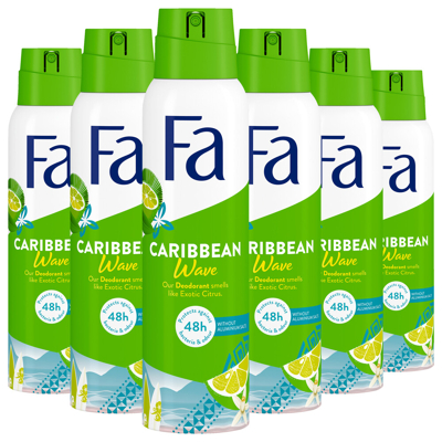Afbeelding van 6x Fa Deodorant Spray Caribbean Lemon 150 ml