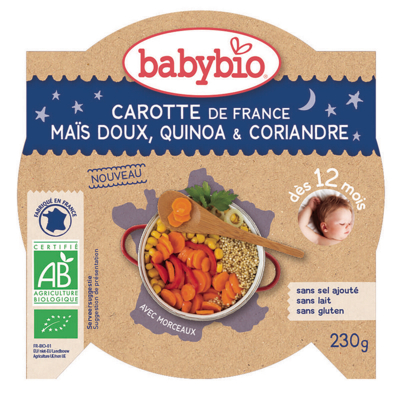 Afbeelding van Babybio Mon petit plat wortel mais quinoa 230 g