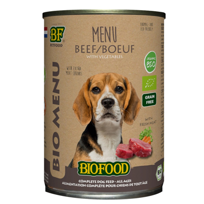 Afbeelding van Biofood Organic Hond Rund Menu Blik 400 GR (12 stuks)