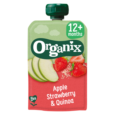 Afbeelding van Organix Knijpfruit Appel, Aardbei, Quinoa 12+ maanden 100 gram