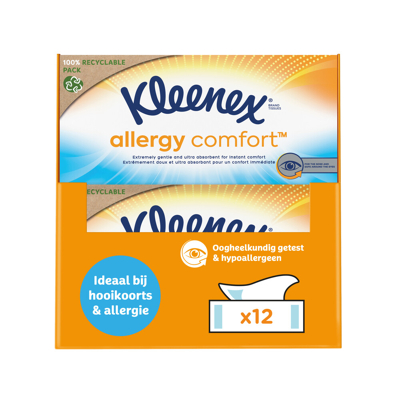 Afbeelding van 12x Kleenex Tissues Voordeelbox Allergy Comfort 56 stuks
