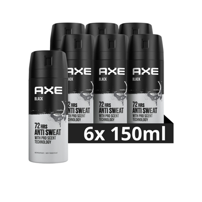 Afbeelding van 6x Axe Anti Transpirant Deodorant Spray Black Dry 150 ml