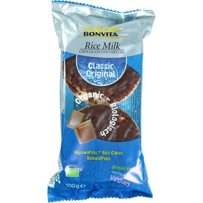 Afbeelding van BonVita Rijstwafel Melk Chocolade 100GR