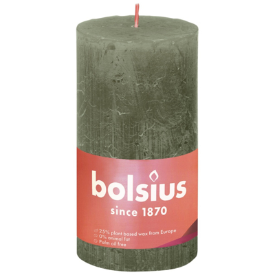 Afbeelding van Bolsius kaars rustiek Fresh olive 130/68 mm
