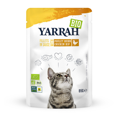 Afbeelding van Yarrah Kat Filet met Kip In Saus Bio, 85 gram