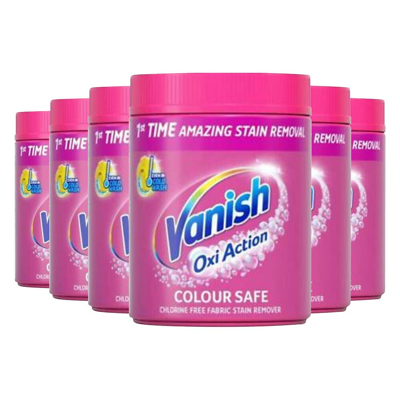 Afbeelding van 6x Vanish Oxi Action Color Safe Poeder Vlekverwijderaar 1kg