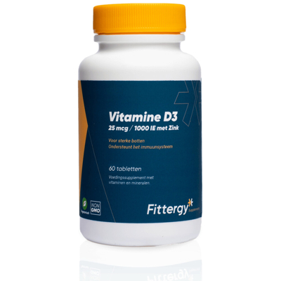 Afbeelding van Fittergy Vitamine D3 25mcg Met Zink