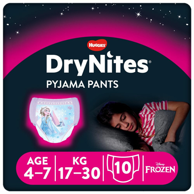 Afbeelding van Huggies DryNites Girl Absorberende Luierbroekjes Frozen 4 7 jaar 17 30kg 10 stuks