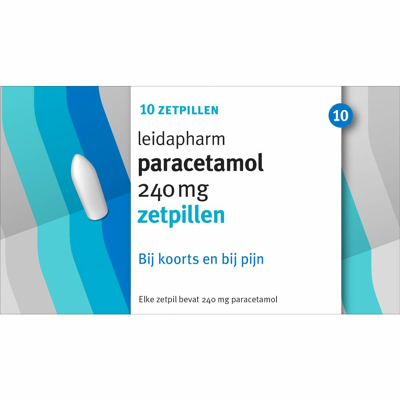 Afbeelding van Leidapharm Paracetamol 240 mg 10 zetpillen
