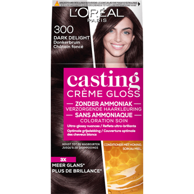 Afbeelding van 3x L&#039;Oréal Casting Crème Gloss Semi Permanente Haarkleuring 300 Dark Delight Donkerbruin