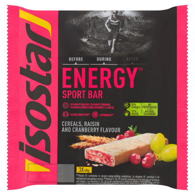 Afbeelding van Energy Sport Bar Cereals Raisin Cranberry 3 X 40g