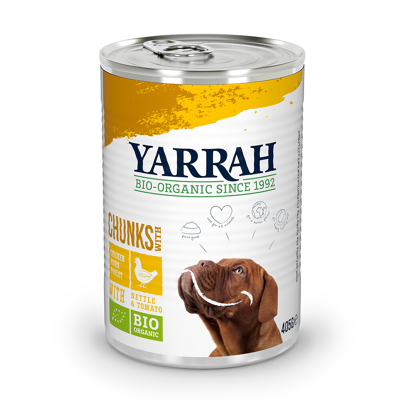 Afbeelding van Yarrah Hond brokjes kip in saus 405 g
