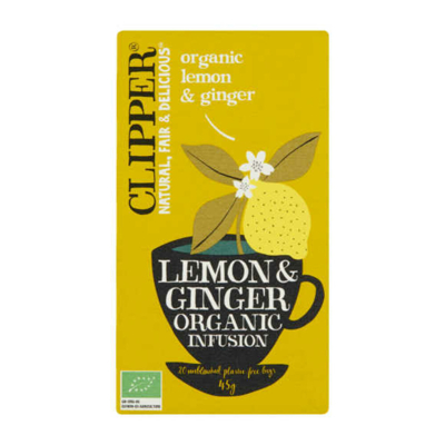 Afbeelding van Clipper Lemon &amp; ginger tea bio 20 zakjes