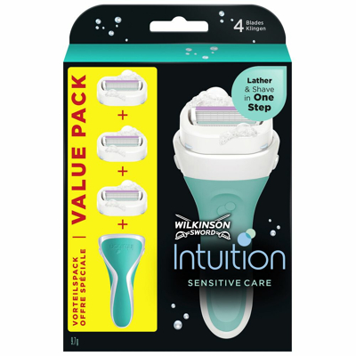Afbeelding van Wilkinson Intuition 2 in 1 Sensitive Care Scheermes Voordeelverpakking set