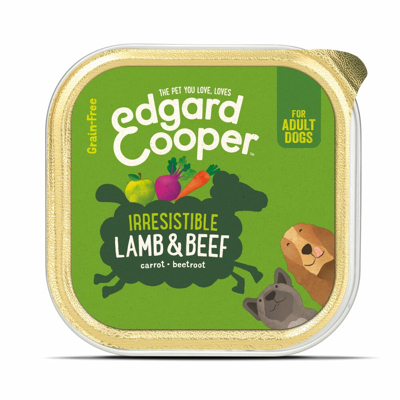 Afbeelding van 11x Edgard &amp; Cooper Kuipje Vers Vlees Hondenvoer Lam Rund 150 gr