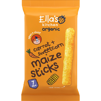 Afbeelding van Ella&#039;s Kitchen Maize sticks carrot sweetcorn 7+ maanden 16 g
