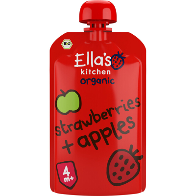 Afbeelding van Ella&#039;s Kitchen Strawberries And Apples 4+ Maanden Bio, 120 gram