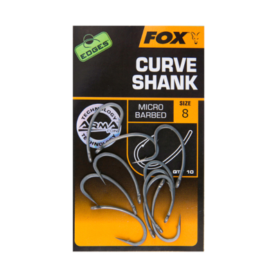 Imagen de Fox Edges Curve Shank Anzuelos Tamaño 8 micro barba carpfishing