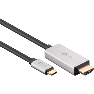 Afbeelding van USB C naar HDMI kabel Goobay 3 meter (8K@30Hz, Verguld, Alt modus)