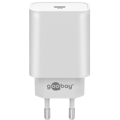 Afbeelding van USB C snellader Goobay 1 poort (USB C, 45W, Power Delivery, Wit)
