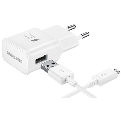 Afbeelding van Snellader Samsung 1 poort (USB A, Adaptive Fast Charging, 15W, Micro USB kabel, Wit)