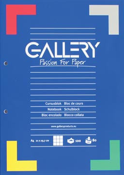 Afbeelding van Gallery cursusblok, A4, geruit, 80 gr/m² (2x100 vellen)