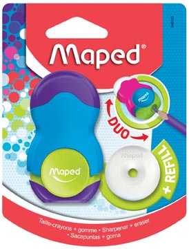 Afbeelding van Maped Potloodslijper + Gom Loopy Soft Touch, Blister Met 1 Stuk Slijper