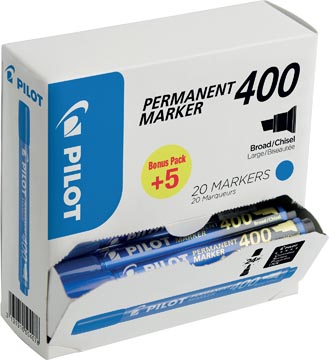 Afbeelding van Pilot permanent marker 400, XXL doos met 15 + 5 stuks, blauw