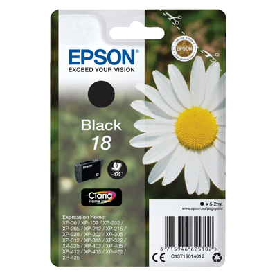 Afbeelding van Epson 18 (C13T18014012) Inktcartridge Zwart