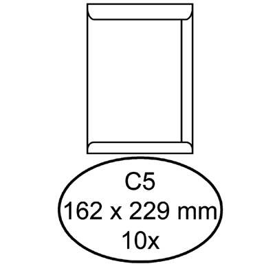Afbeelding van Envelop Hermes akte C5 162x229mm zelfklevend wit 10stuks