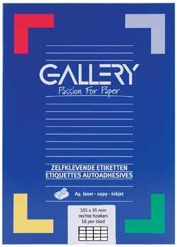 Afbeelding van Gallery witte etiketten ft 105 x 35 mm (b h), rechte hoeken, doos van 1.600 etiket