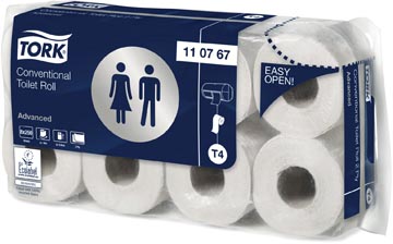 Afbeelding van Tork Toiletpapier Advanced, 2 laags, Systeem T4, 250 Vellen, Pak Van 8 Rollen