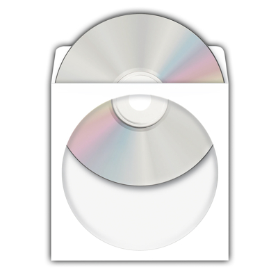 Afbeelding van Herma 1140 CD/DVD hoesjes van papier wit met zelfklevend 100 st.