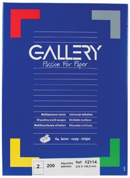 Afbeelding van Gallery Witte Etiketten Ft 210 X 148,5 Mm (b H), Rechte Hoeken, Doos Van 200 Etiket