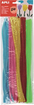 Afbeelding van Apli chenilledraad, blister met 50 stuks in geassorteerde fluo kleuren