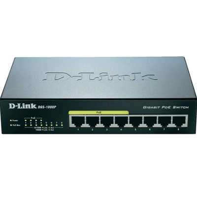 Afbeelding van D Link DGS 1008P netwerk switch Unmanaged Gigabit Ethernet (10/100/100