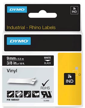 Afbeelding van Dymo 1805437 Tape Wit op zwart (9 mm)