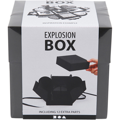 Afbeelding van Explosion box Creotime 12x12x12cm zwart